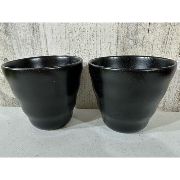 Japanese Ceramic Tea Cups Yunomi Set Two Pair Coffee Brown Beige Mug Vintage‎ - Picture 8 of 12